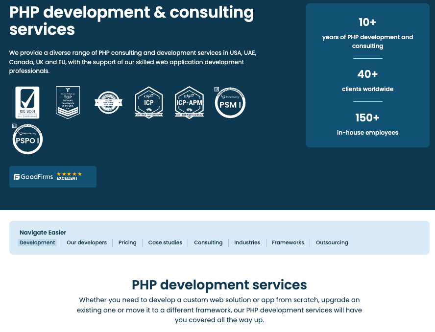 Aristek PHP development & consulting company