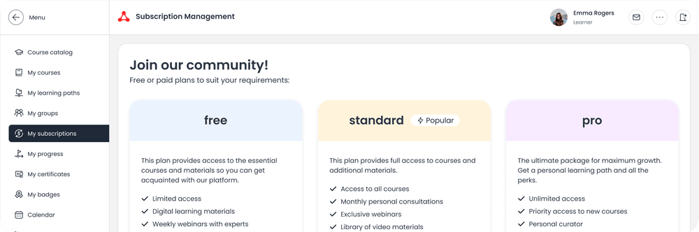 Subscription management Subscription management