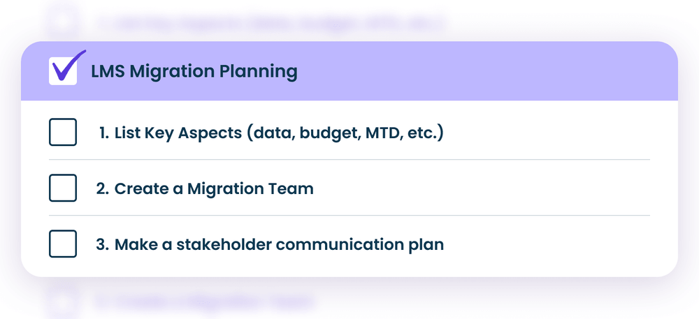 LMS Migration Planning Checklist LMS Migration Planning Checklist