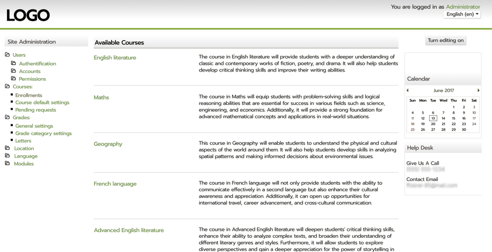 Outdated LMS design Outdated LMS design