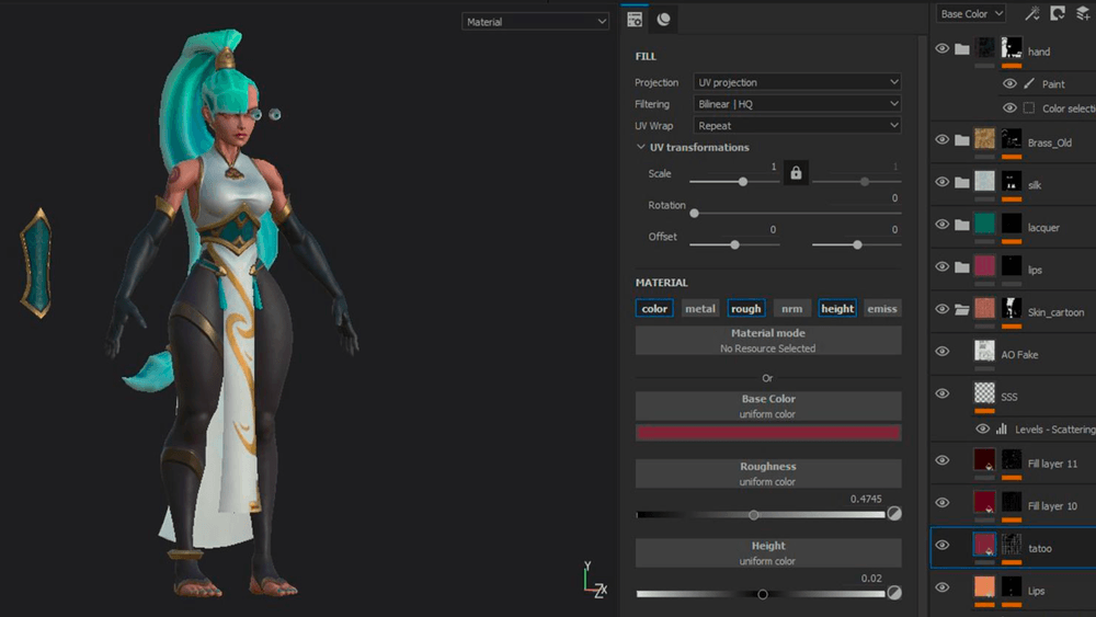 The texturing process The texturing process