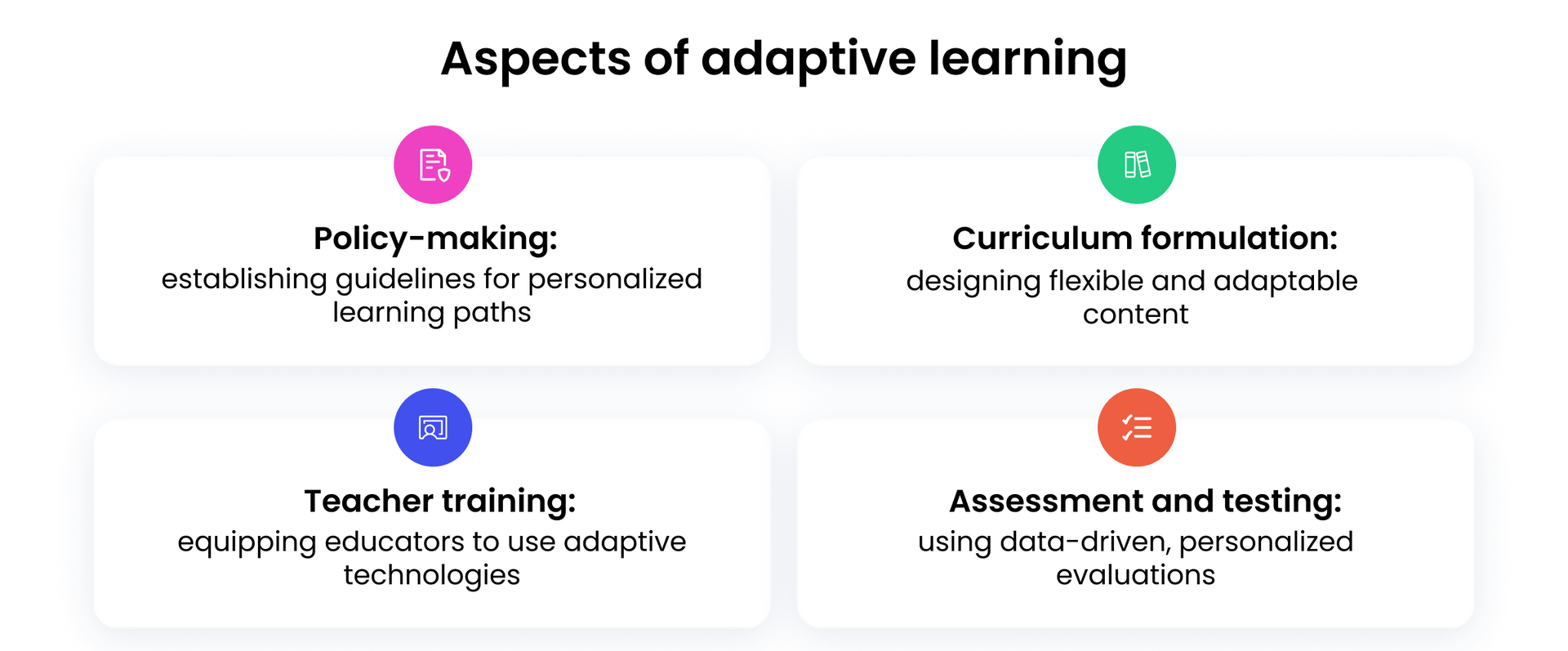 Aspects of adaptive learning