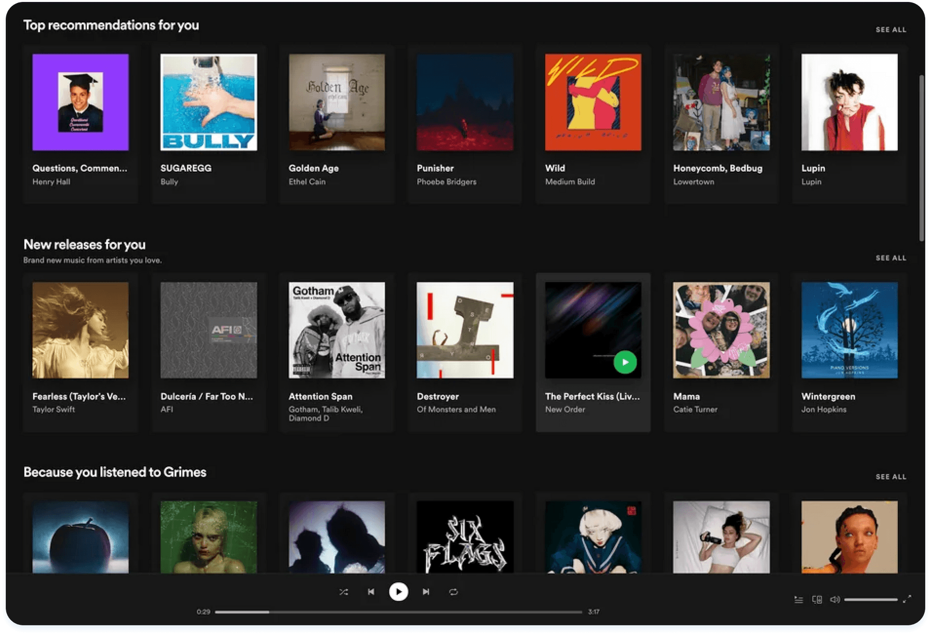 Recommendations in Spotify