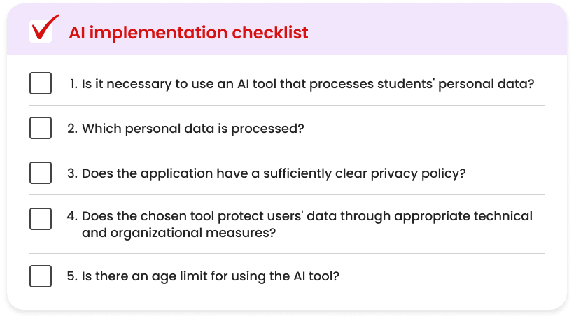 AI implementation checklist