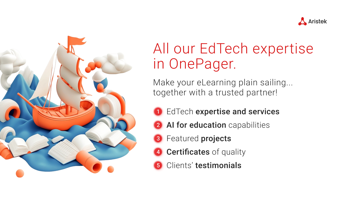 EdTech OnePager: All Our Services | Aristek Systems