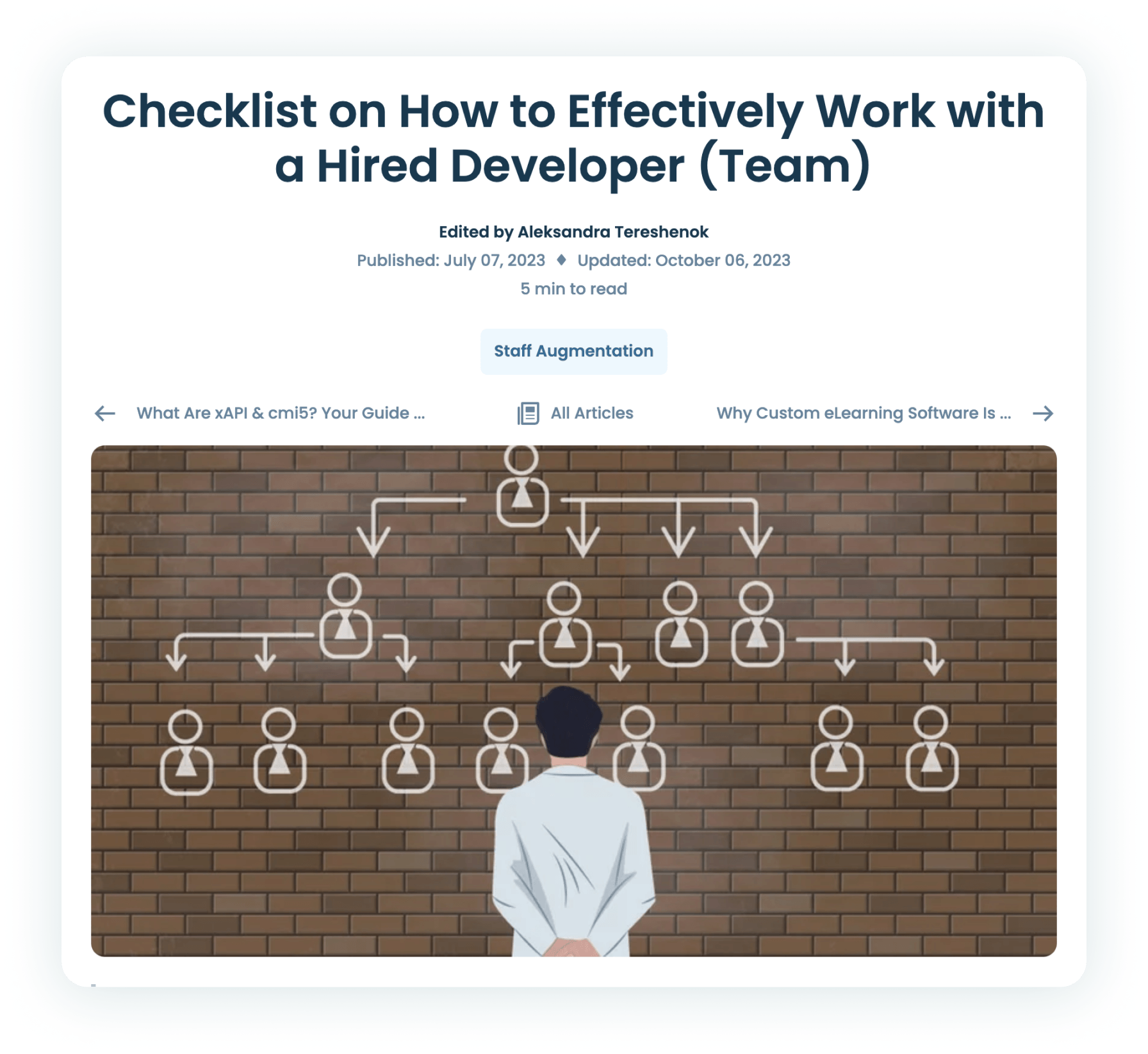 Checklist on How to Effectively Work with a Hired Developer