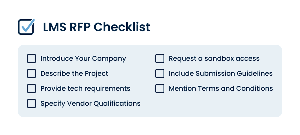LMS RFP creation checklist LMS RFP creation checklist
